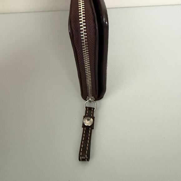 Coach Signature C Accordion Long Wallet Classic Tan Canvas & Brown Leather - Picture 5 of 9